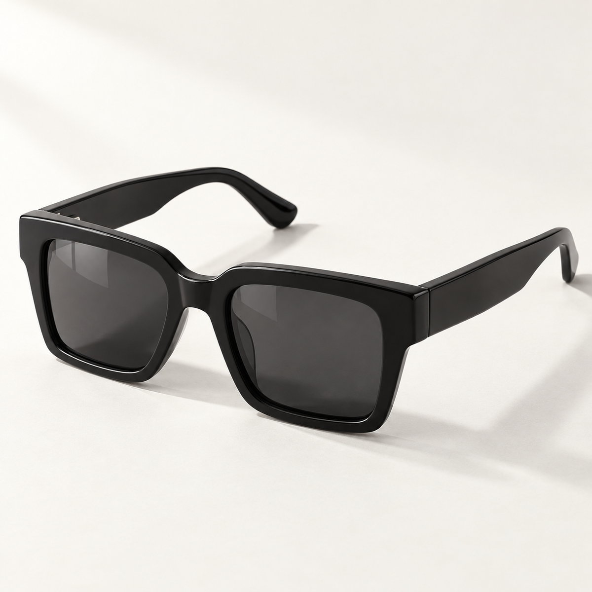 Shadevera Monolith Square sunglasses, ink black frame and deep smoke gray lenses, hero view